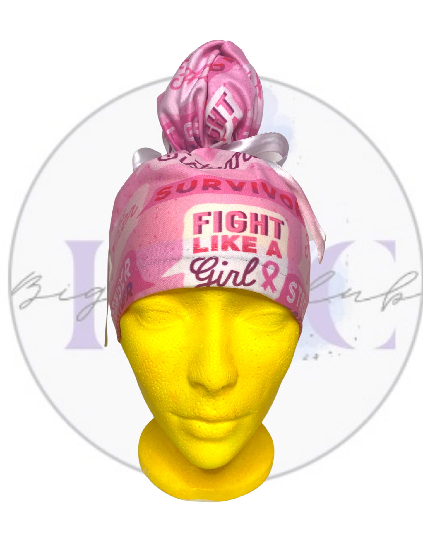 Big Bun Scrub Cap "Breast Cancer Awareness"