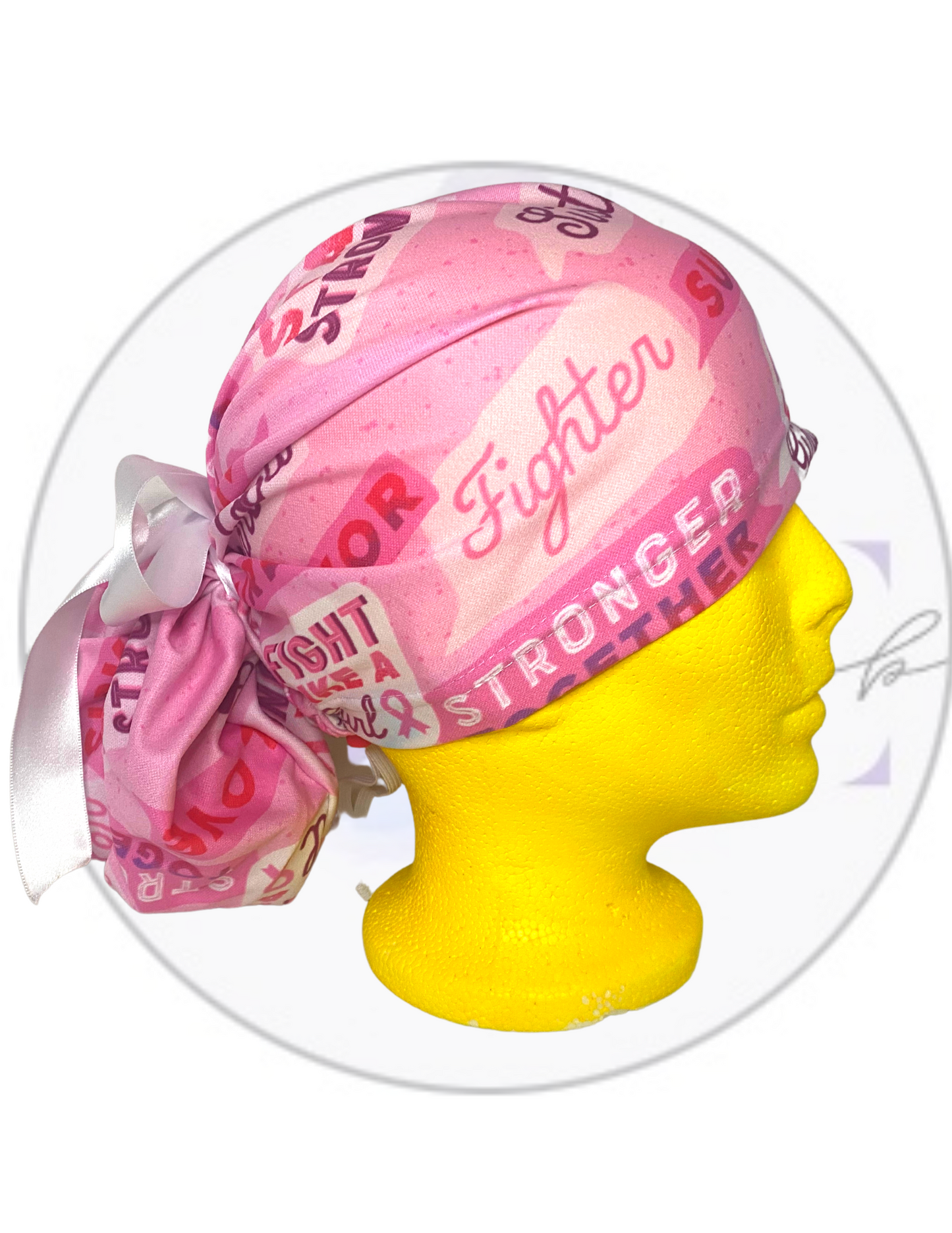 Big Bun Scrub Cap "Breast Cancer Awareness"