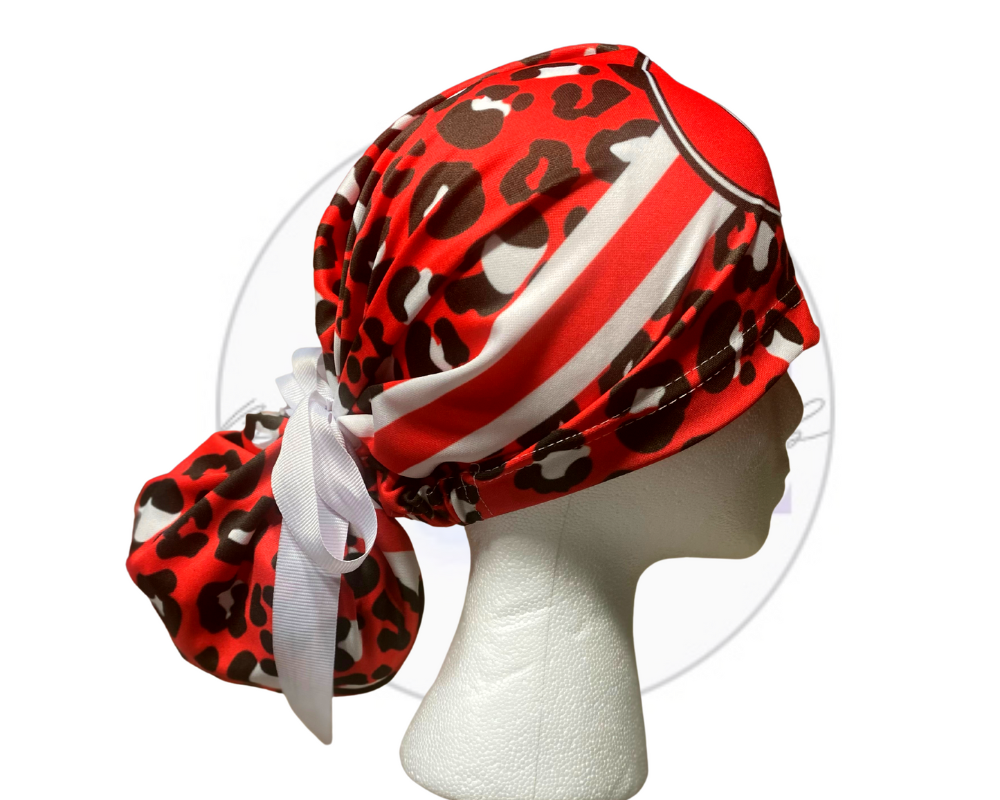 Big Bun Scrub Cap "TeamSpirit Leopard"