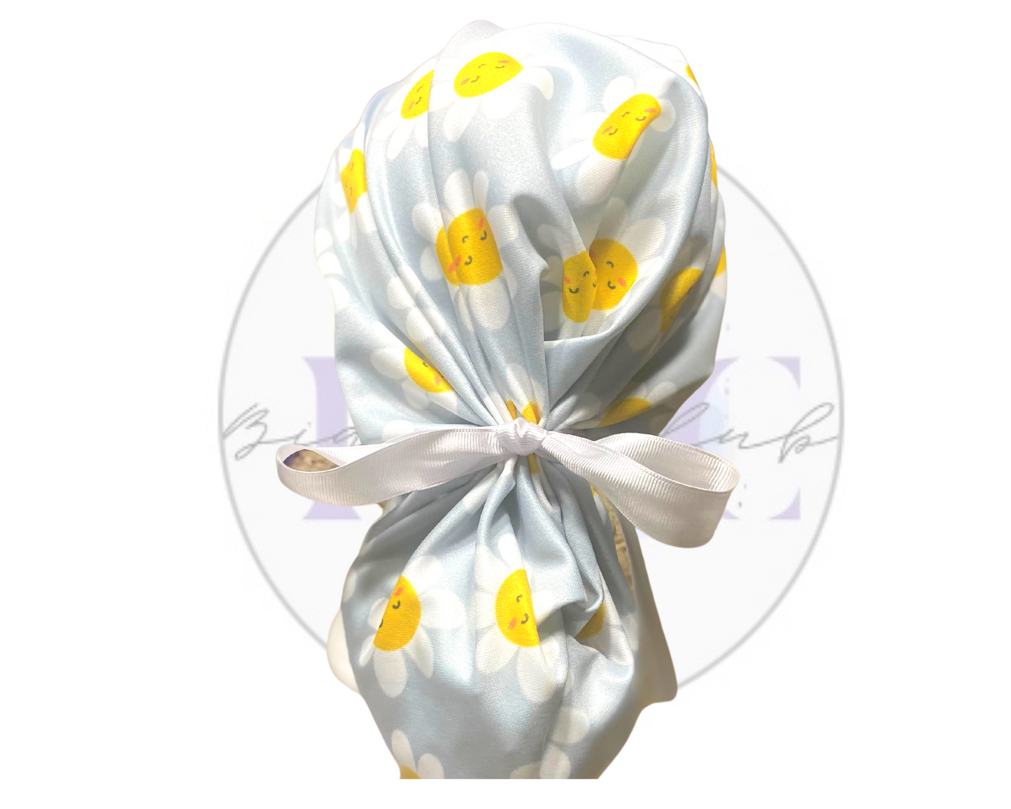 Big Bun Scrub Cap "Like-A- Daisy"