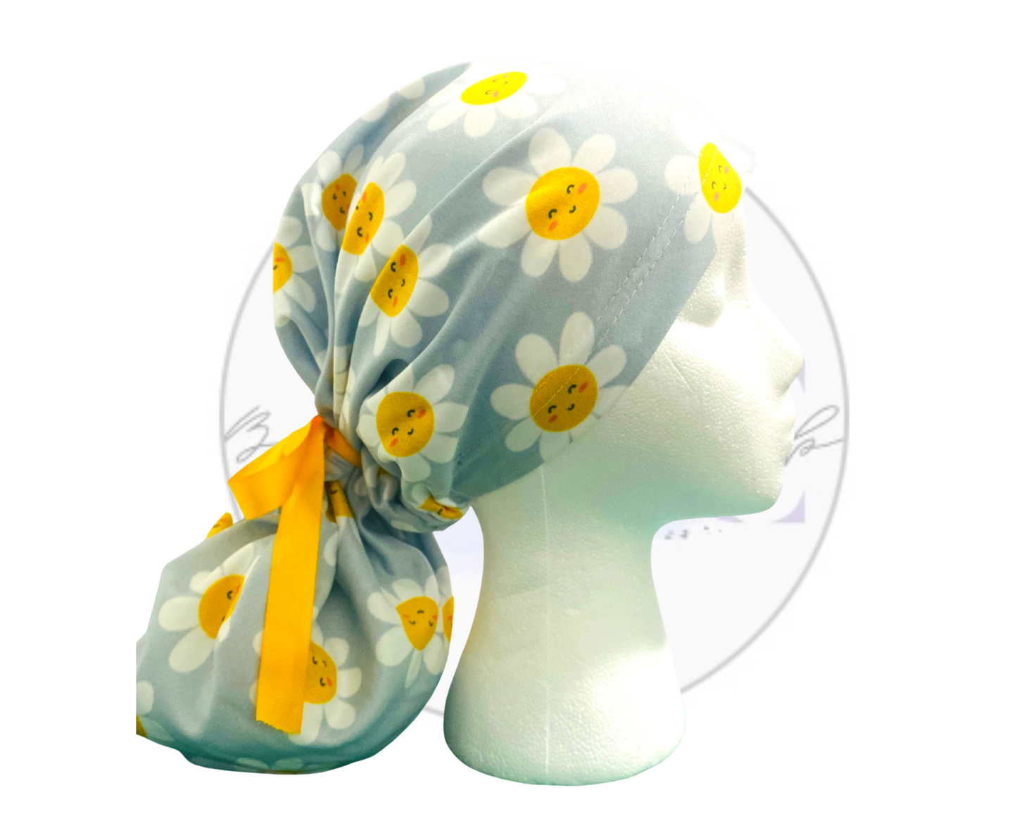 Big Bun Scrub Cap "Like-A- Daisy"