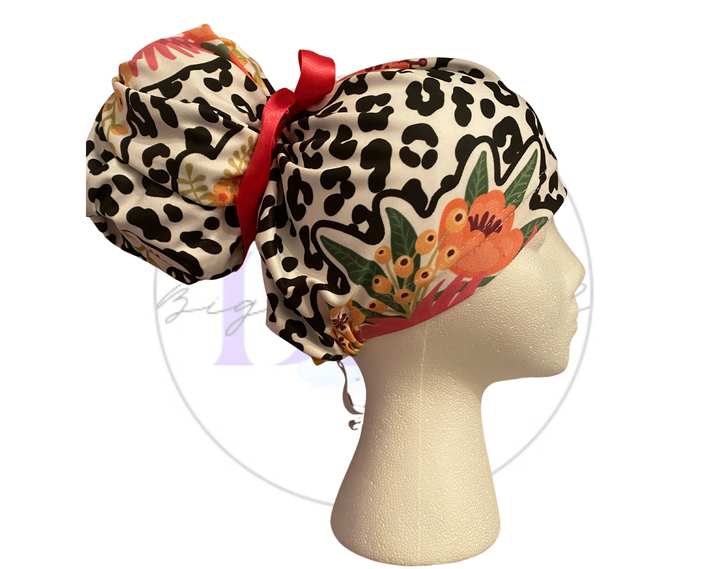 Big Bun Scrub Cap "Pretty Wild"