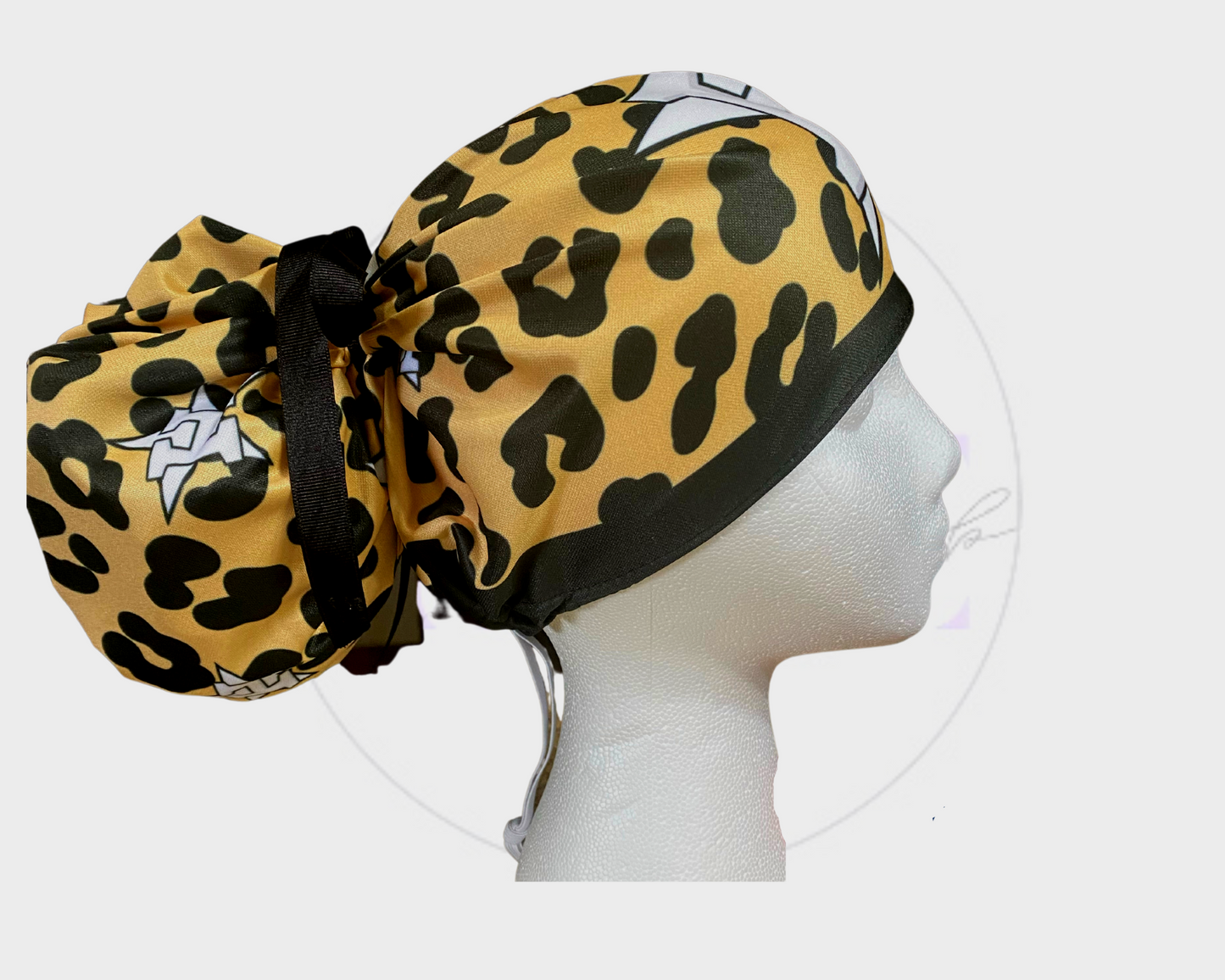 Big Bun Scrub Cap "Team Leopard"